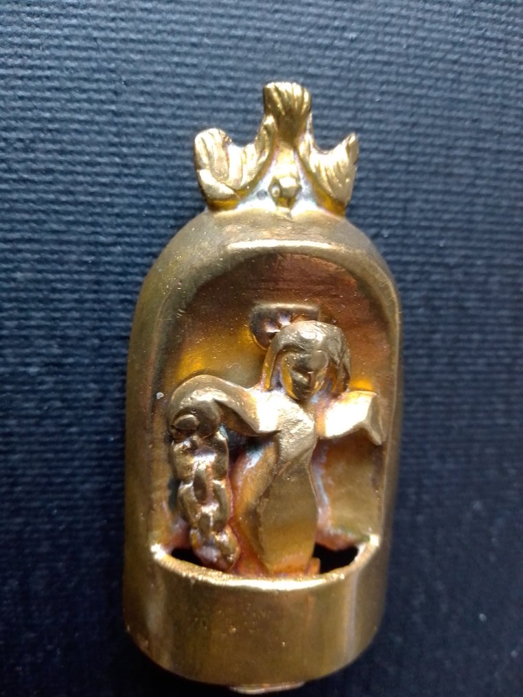 Line Vautrin - Γλυπτό, Paire de Broches à système - La descente du Saint Esprit - 5 cm - Ασημί, Μπρούντζος - 1950 #4.3