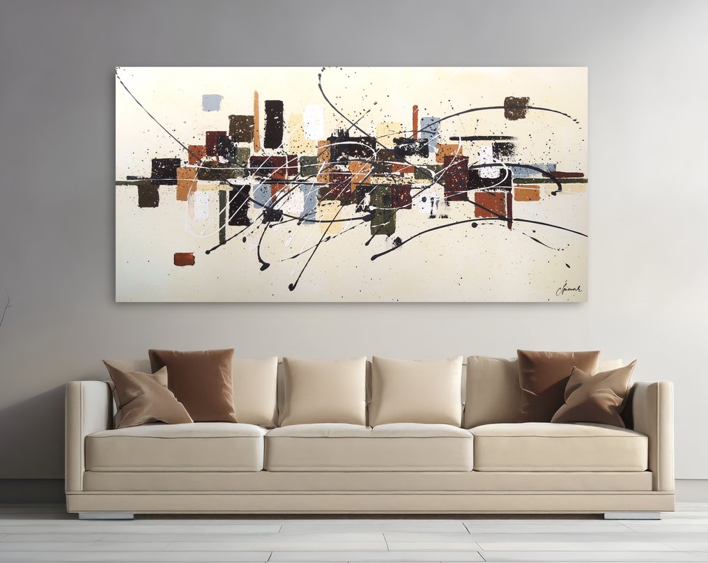 Monika Spiewak - Abstract - XXL - Oil Painting Stretched On The Frame - Ready To Hang - 1/1 Unique Piece #1.0