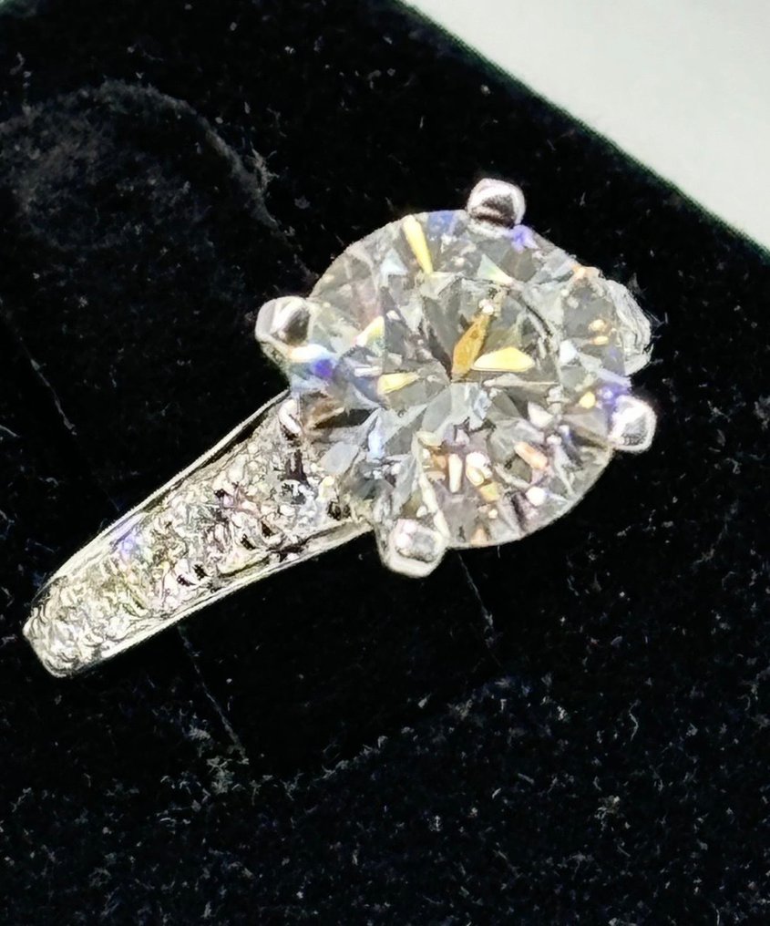 Ingen reservasjonspris - Forlovelsesring - 14 karat Hvitt gull -  3.61ct. tw. Diamant (Lab-dyrket) - Diamant #1.0