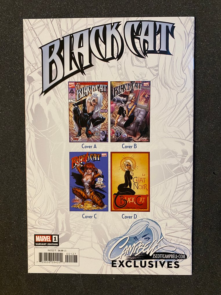 Black Cat 1 - Black Cat - 1 Signed comic, Variant cover #4.3