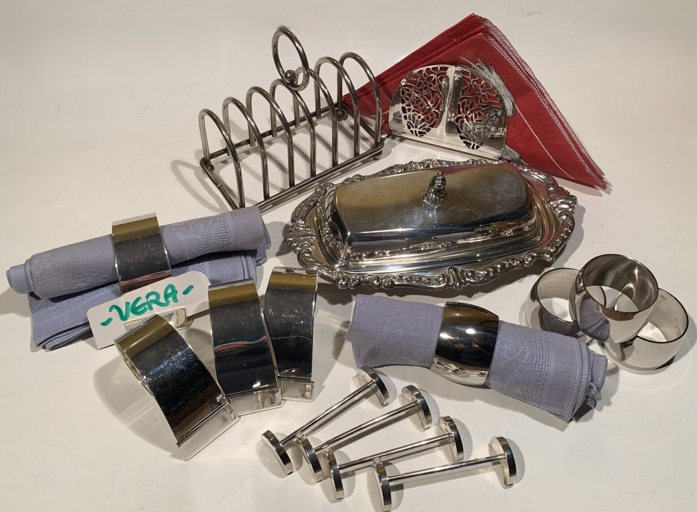 Sheridan Taunton Silversmiths o.a. - Voiastia - Verzilverkki metalli ja lasi - Monipuoliset tafelobjecten #1.0