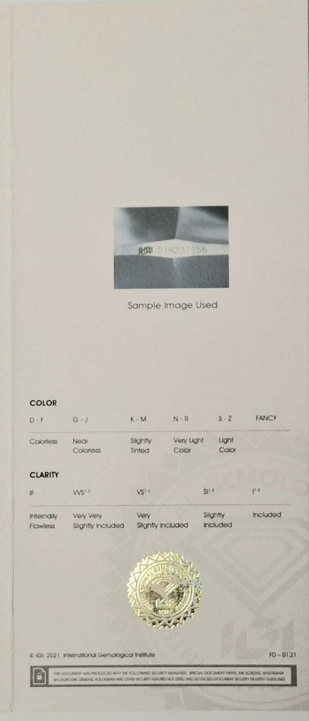 1 pcs Diamant  (Naturelle)  - 1.05 ct - Rond - E - IF - International Gemological Institute (IGI) #1.0