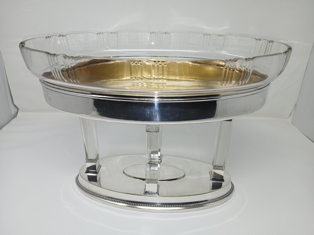 Centrotavola - Cristallo, Placcato argento, Metallo - Art Decò #1.0