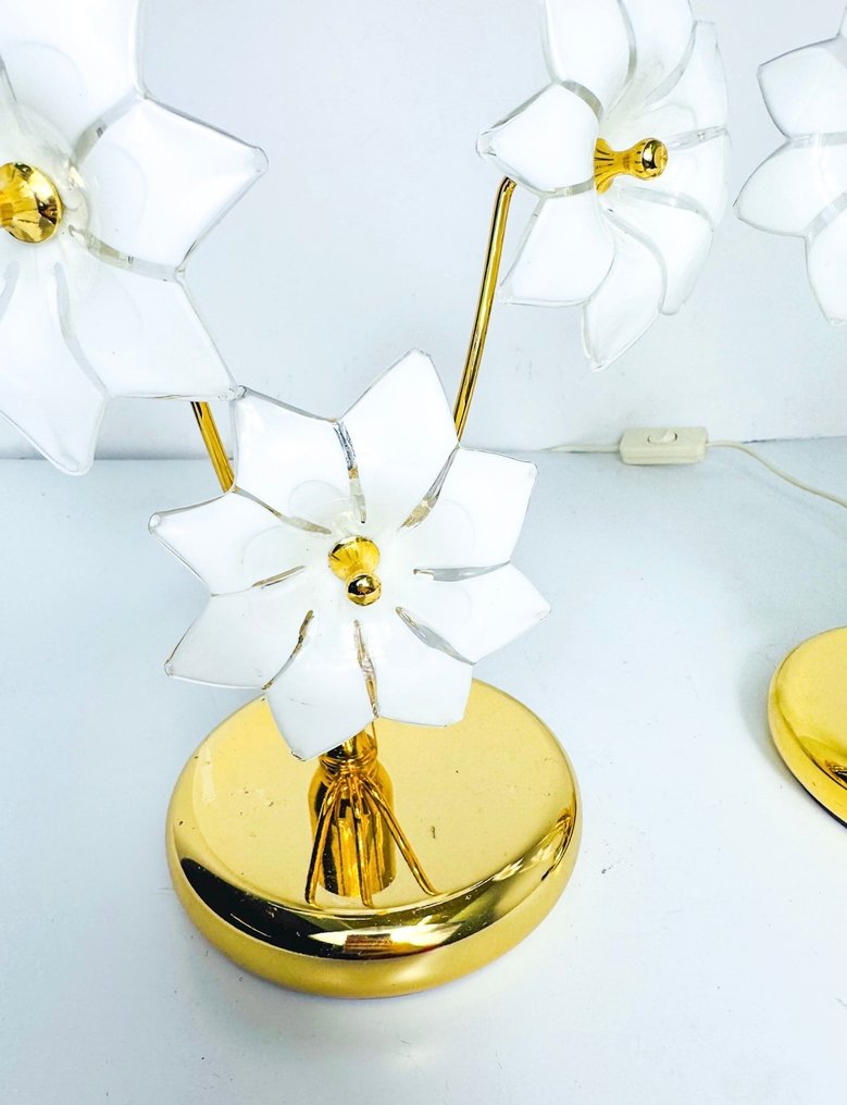 Tischlampe (2) - Glas, Messing, Vergoldet #3.2