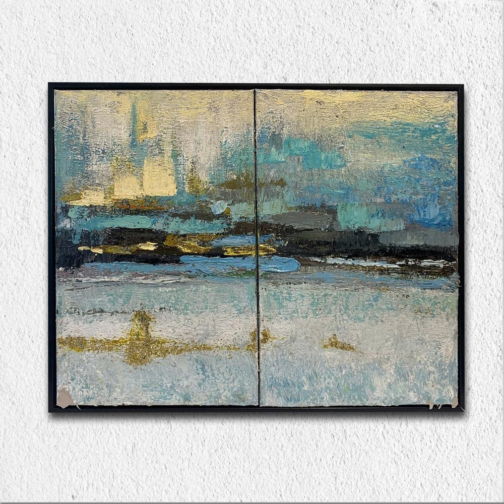 Nguyen Robert - Reflets d'Hiver 50 x 61,5 cm Diptyque #1.0