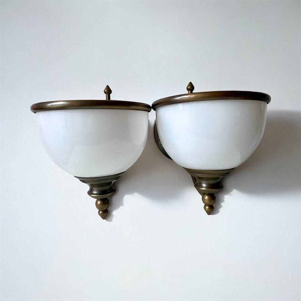 Neukro-Menden - Lampe à suspendre (3) - Ensemble de lampes - 1 lampe suspendue et 2 appliques murales - Opaline - Conception de lampe à pétrole #3.2