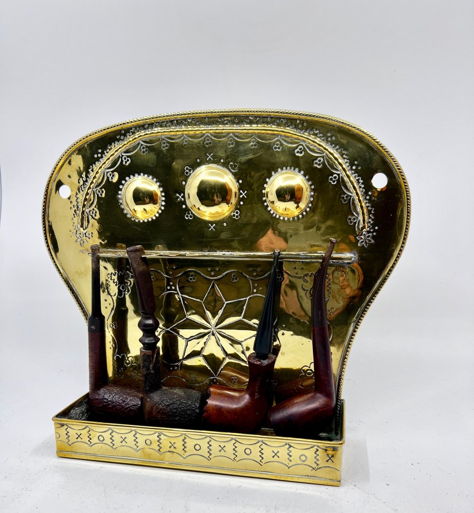 Mobile porta pipe - Ottone - Mensola antica per 6 pipe #1.0