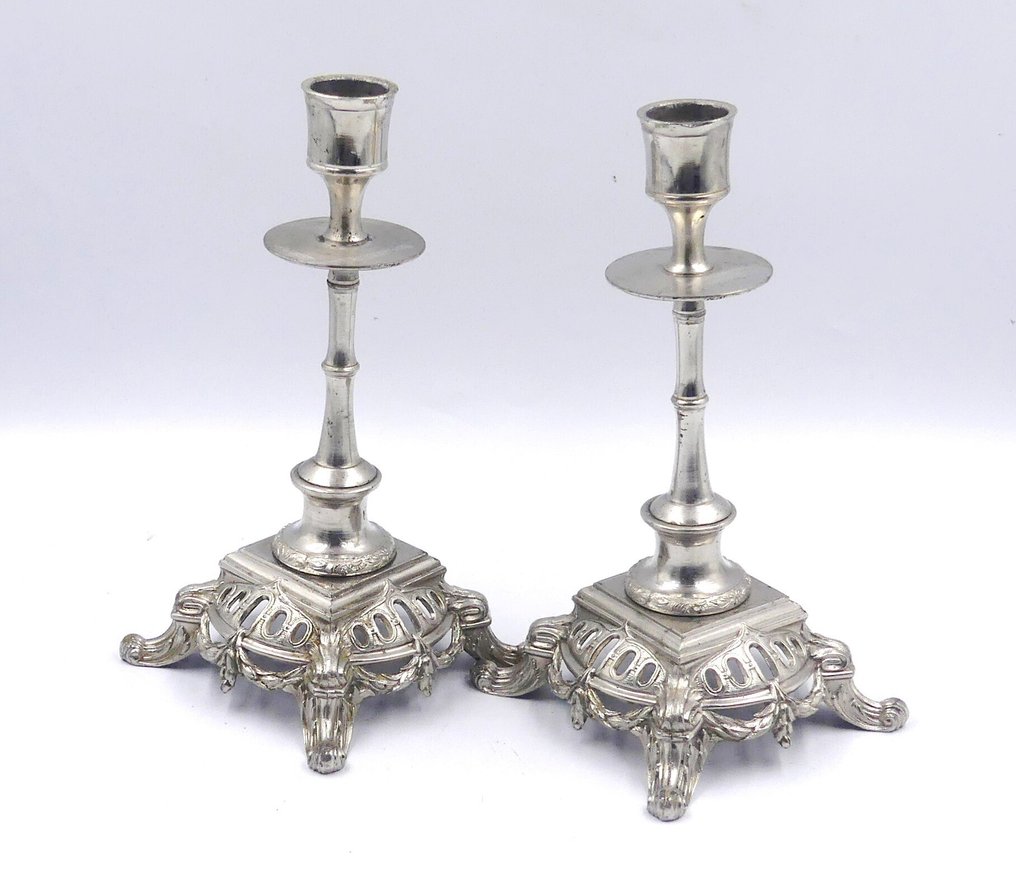 Candelero (2) - Estilo Luis XV, Plateado #1.0