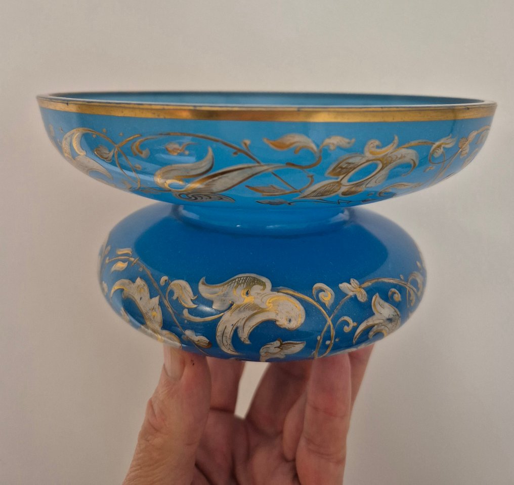 碗 - 蓝色乳白玻璃 Tazza - 多彩珐琅 #1.0