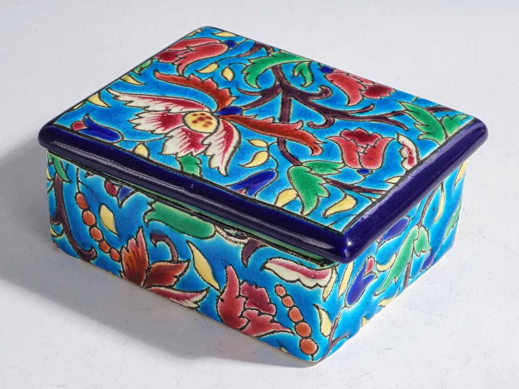 La Faïencerie de Longwy - Πιατέλα - Πιατέλα με φυτικό διακόσμηση Cloisonné. - Πήλινο #3.2