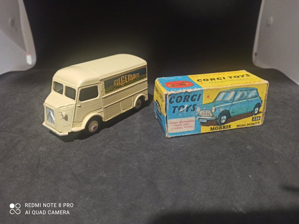 Dinky Toys, Corgi 1:43 - Modellino di auto (2) - Citroën 1200k / boîte corgi vide morris mini-minor - Ref 25c / corgi ref 226 #1.0