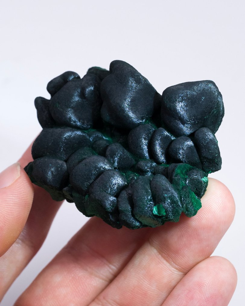 Piatto di malachite stalattitica con Chantilly - Altezza: 2.4 cm - Larghezza: 5.2 cm- 79 g - (1) #2.1