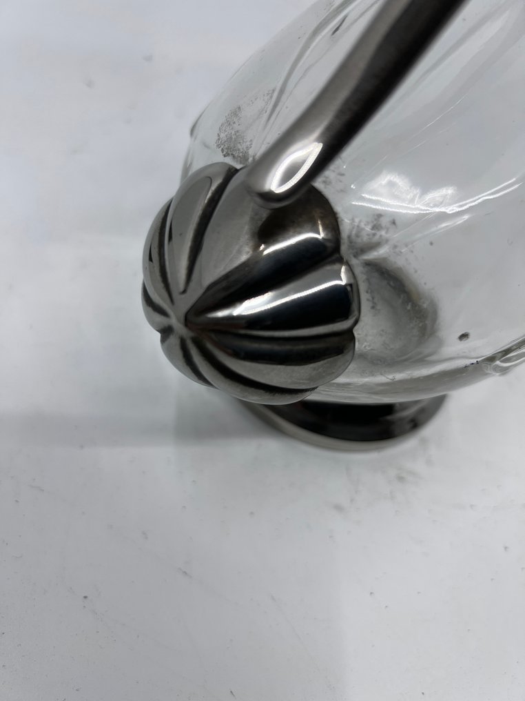 Vaseformet kande - Glas, Forsølvet - waterkan schenkkan #3.2