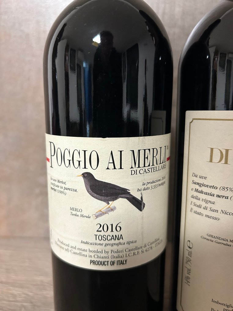 2016 Poggio ai Merli & 2016 I Sodi di S. Niccolo, Castellare di Castellina - Toscana IGT - 2 Flasker (0,75 L) #3.2