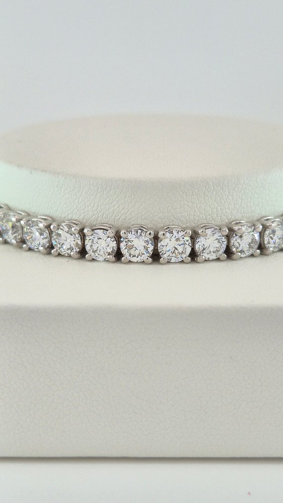 手镯 - 14K包金 白金 - 13.00ct. tw. 钻石 (实验室培育) #3.2