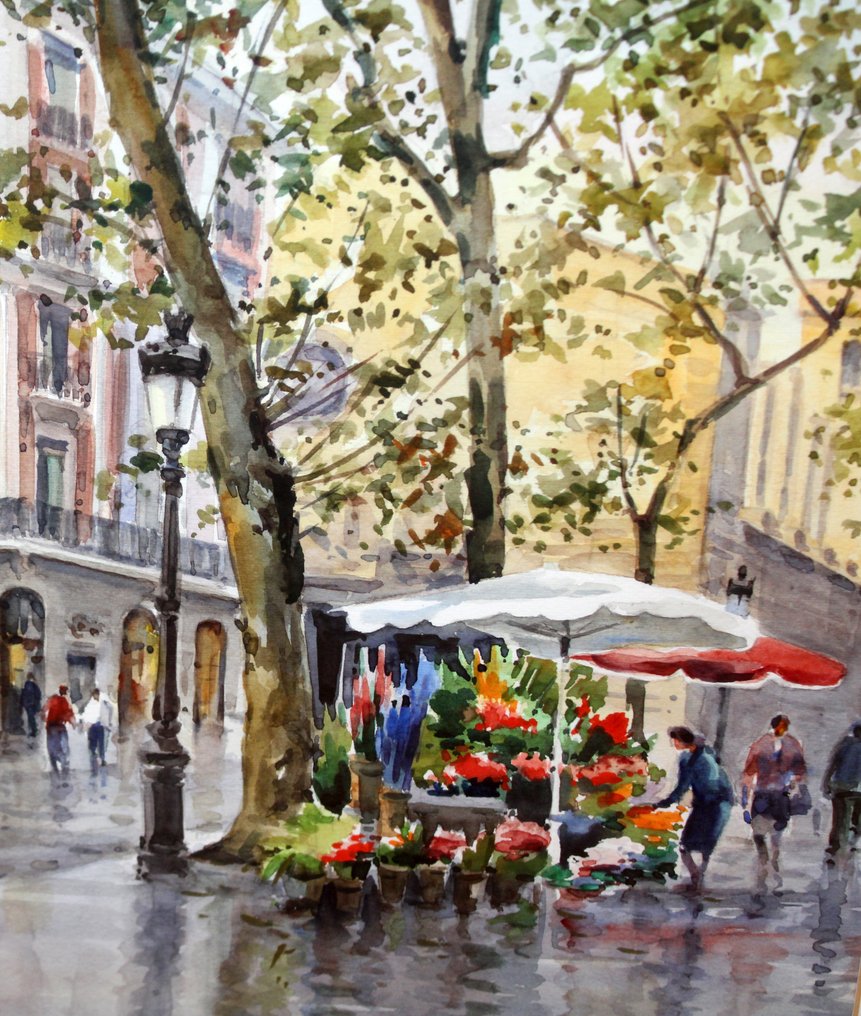 Jaume Casacuberta i Roma (1932 - 2020) - NO RESERVE - Rambla de las flores (Barcelona) #3.2