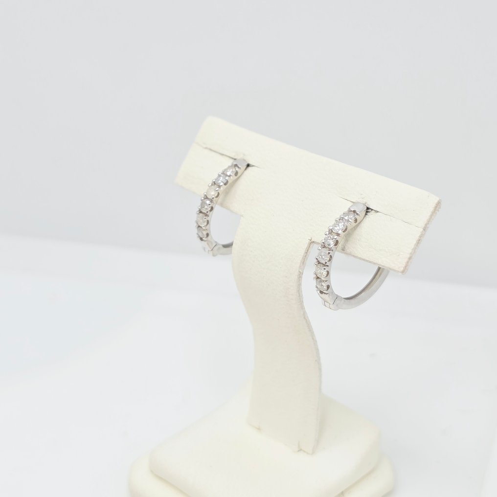 没有保留价 - 耳环 - 14K包金 白金 - 0.26ct. tw. 钻石 (天然) #1.0