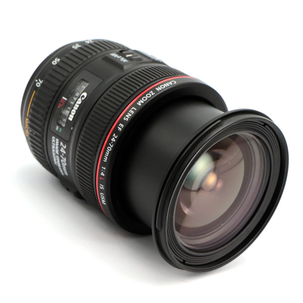 Canon EF 24-70mm f/4L IS USM + EW-83L type zonnekap #CANON PRO LENS #L-LINE QUALITY Zoom objektív #4.3