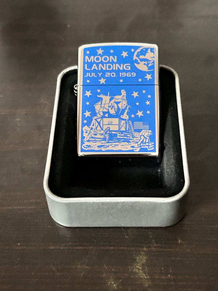 Zippo - F15-1969 Moonlanding Metallic silver and blue Zippo - Fără preț de rezervă - Brichetă - Oțel #2.1