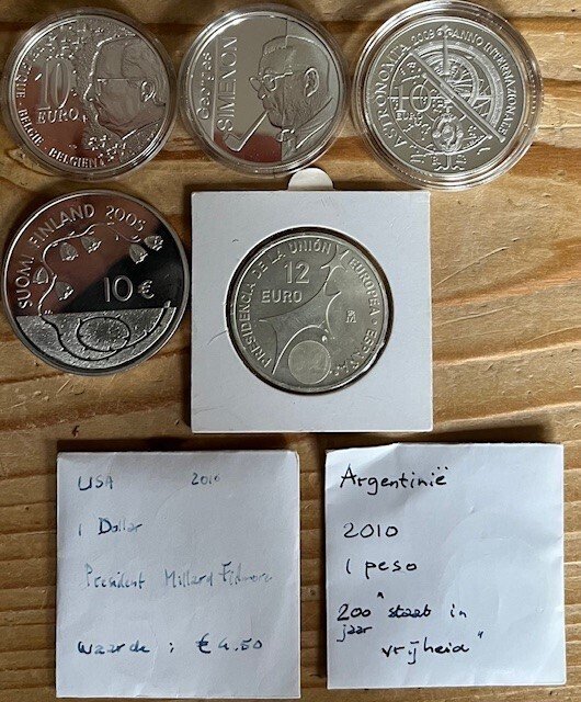 Europa. 10 Euro / 12 Euro 2002/2009 (5 stuks) (Zonder minimumprijs) #1.0