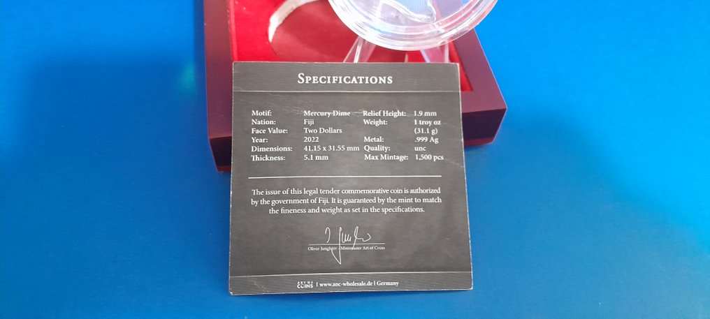 Fiji. 2 Dollars 2022 nominale Elios con cofanetto (No reserve price) #3.2