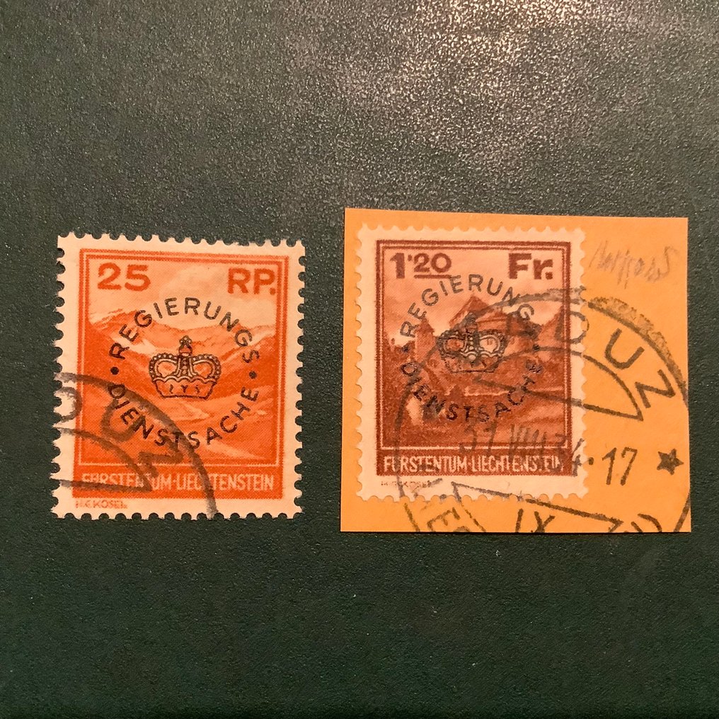 列支敦士登 1933 - 服务：带印花的小型风景和完美无瑕的照片证书 - Michel 9/10 #2.1