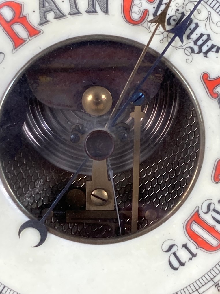 Aneroid barometer - Legno, Vetro, Rame - Bordo di noce intagliato #2.1