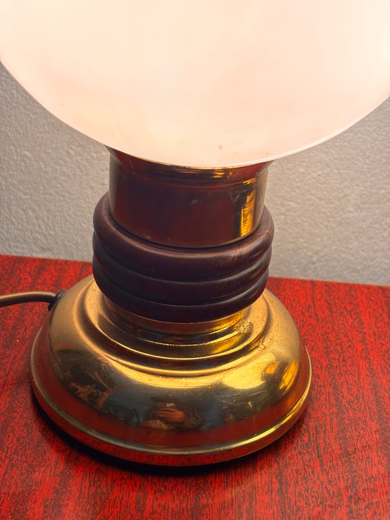 台灯 - 玻璃, 黄铜 - 台灯 - 白色磨砂乳白色玻璃灯罩 #3.2