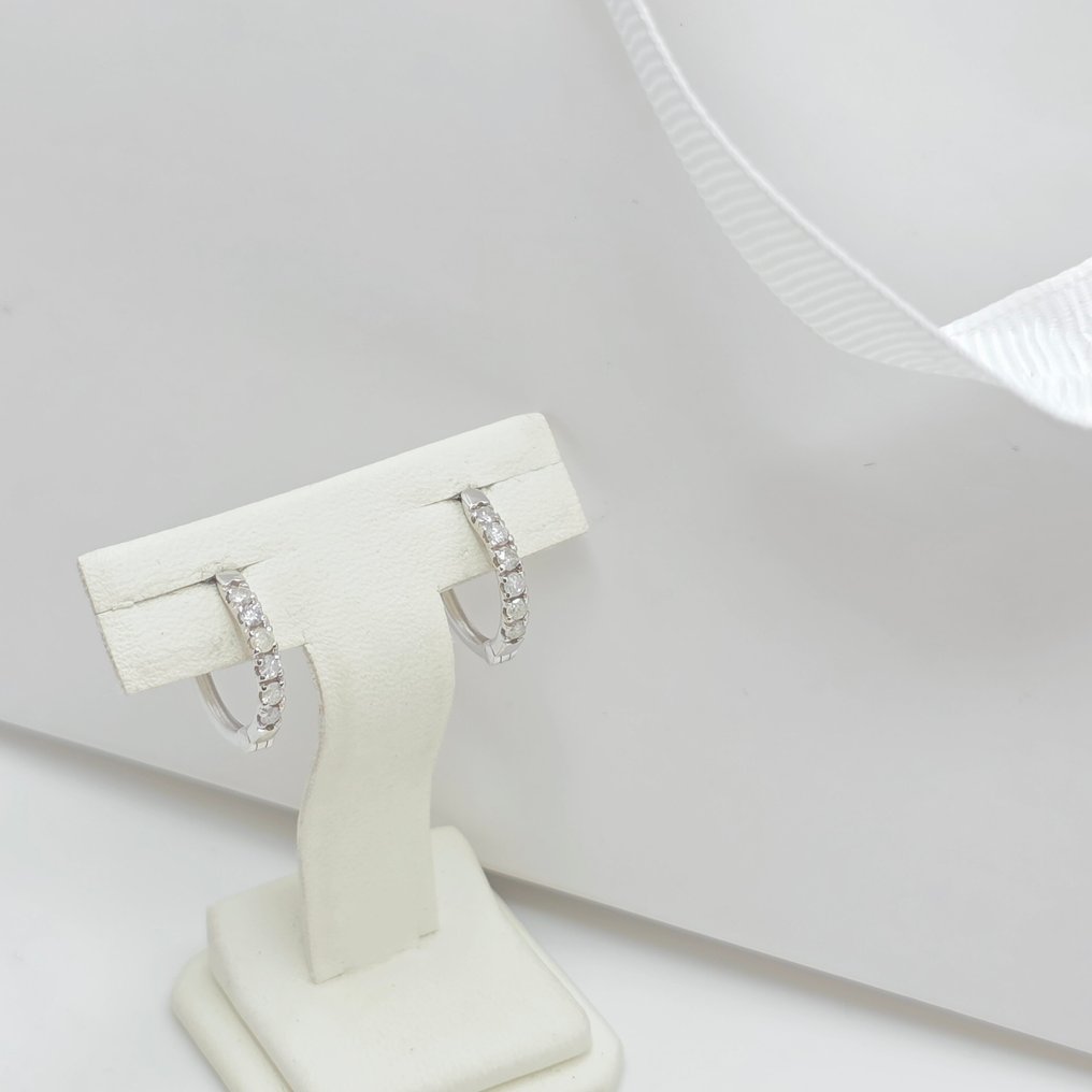 没有保留价 - 耳环 - 14K包金 白金 - 0.26ct. tw. 钻石 (天然) #2.1