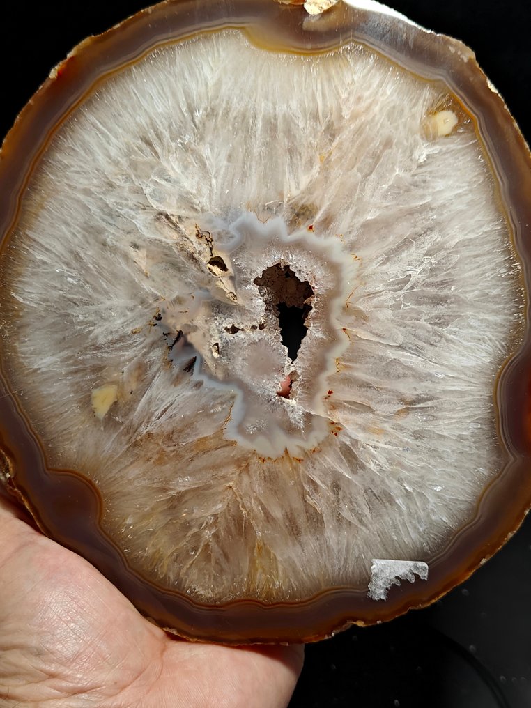 大型玛瑙,具有细腻的多彩条纹 - 高度: 19 cm - 闊度: 17 cm- 1500 g #2.1