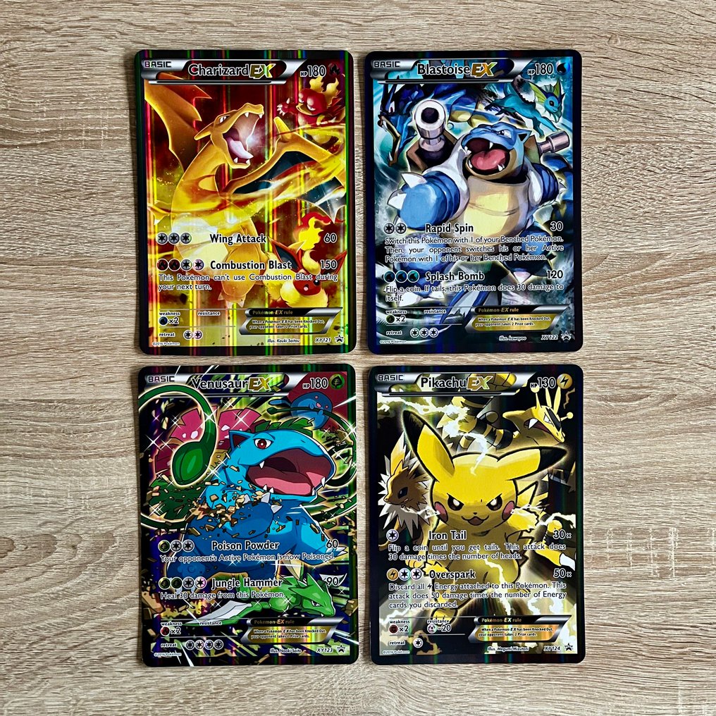 Card - CHARIZARD EX XY121, BLASTOISE EX XY122, VENUSAUR EX XY123, PIKACHU EX XY124 #1.0