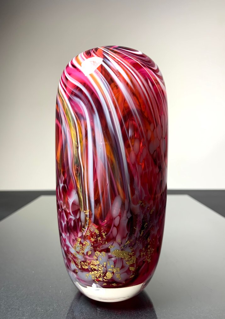 Maxence Parot - Jarrón - Jarrón de colores únicos y oro - Vidrio #1.0