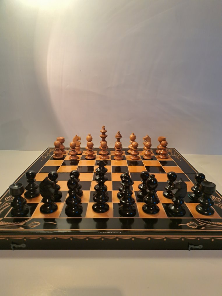 Σετ σκακιού - Luxe Jaren 50 Okwa schaakspel & backgammon - Ξύλο #1.0