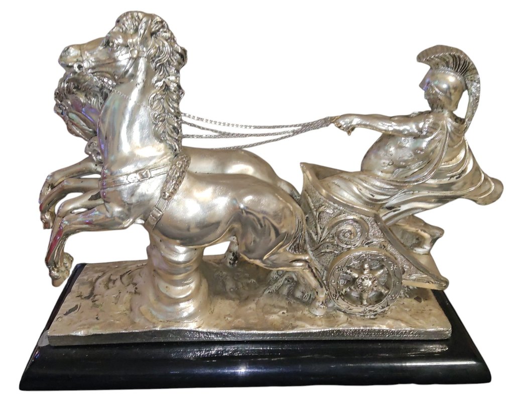 Statua, Biga Imperiale (1980) - 25 cm - .925 argento #1.0