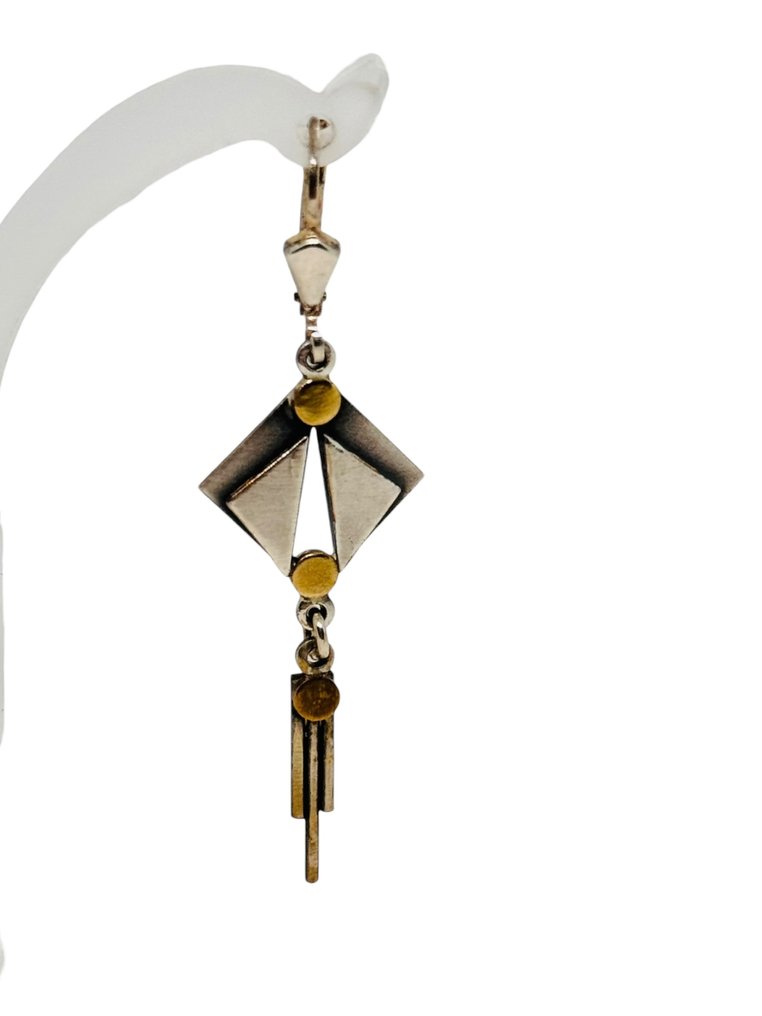 Sans prix de réserve - Boucles d'oreilles - 14 carats Argent, Or jaune - Art déco #2.1