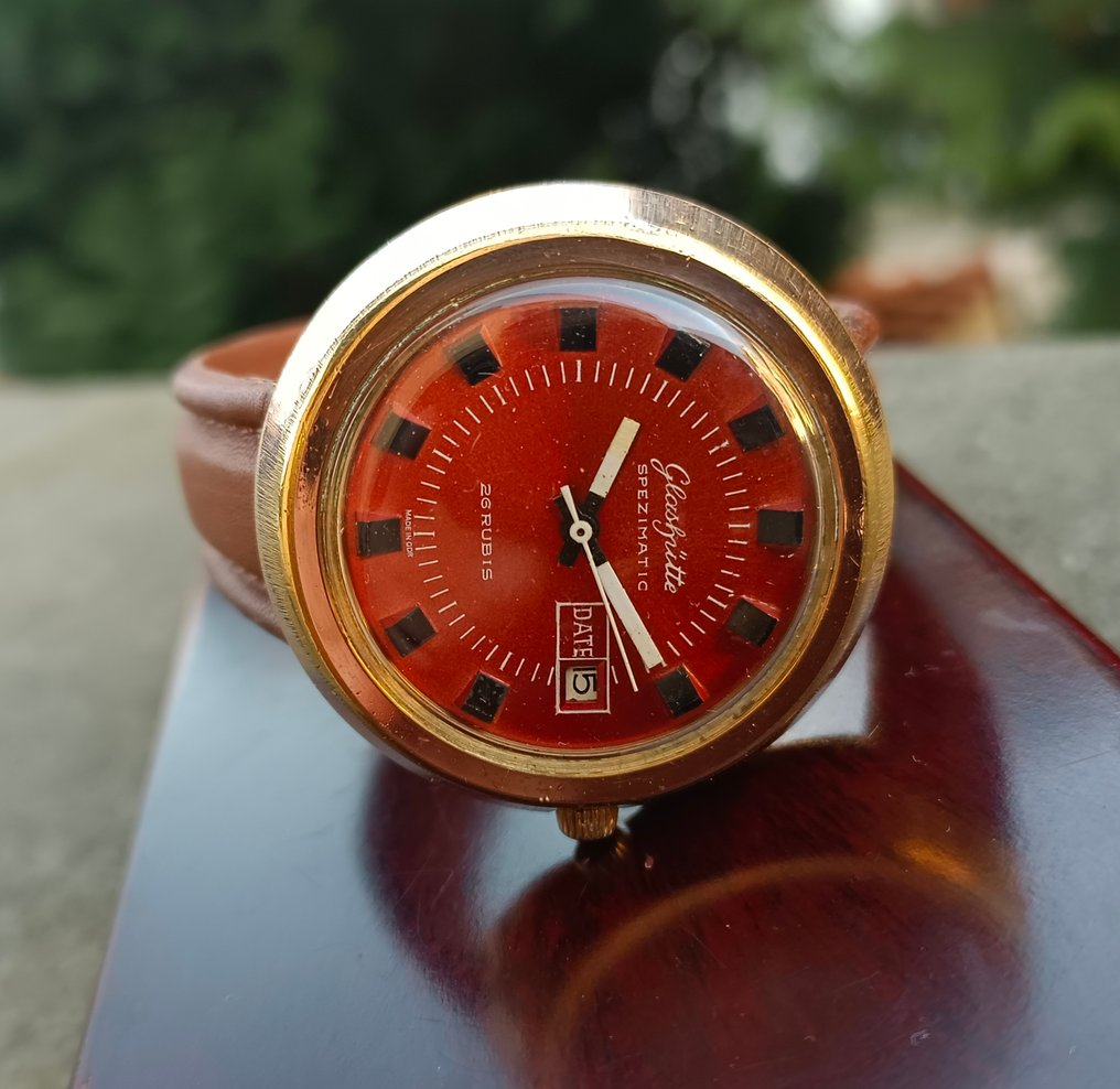 GUB Glashütte - "UFO" - Spezimatic, cal. 75 (automatic), Orange dial - No reserve price - 379898 - Men - 1970 #2.1