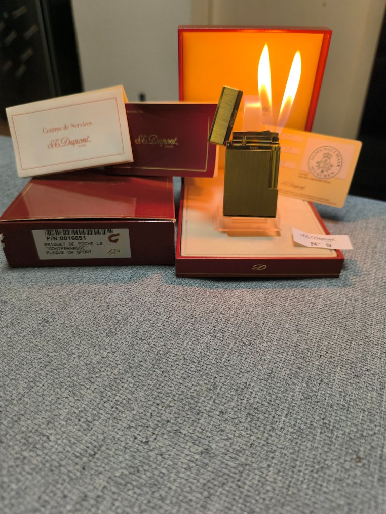 S.T. Dupont - Montparnasse L2 twin flame - Lighter - Gullplattert #1.0