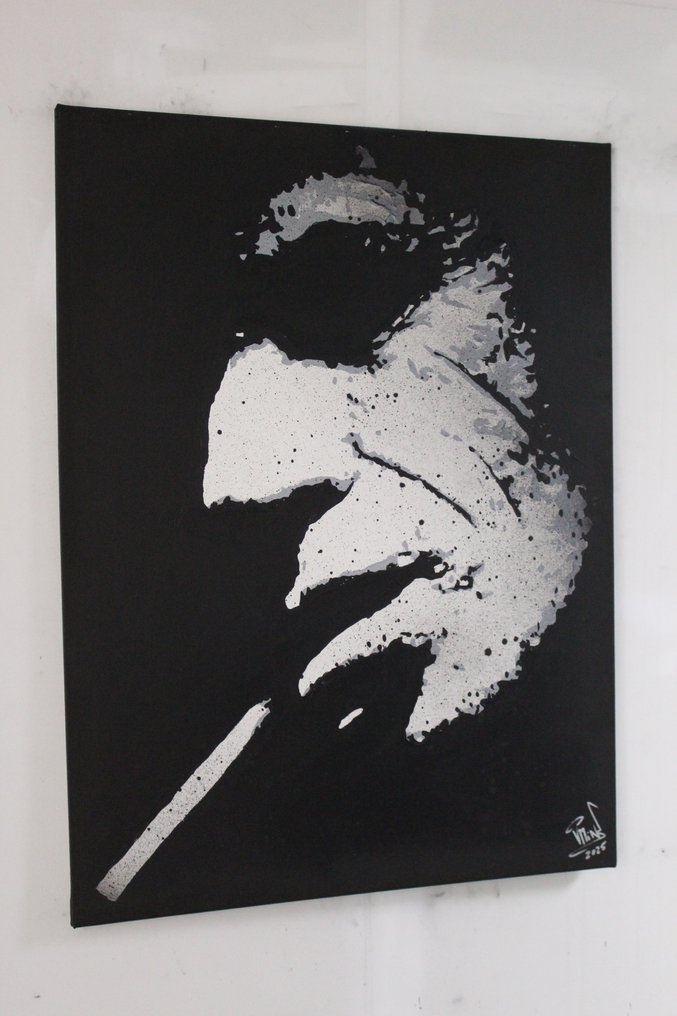 The Rolling Stones - Keith Richards - handpainted and signed painting - by PopArt Artist Vincent - Portrait #2.1