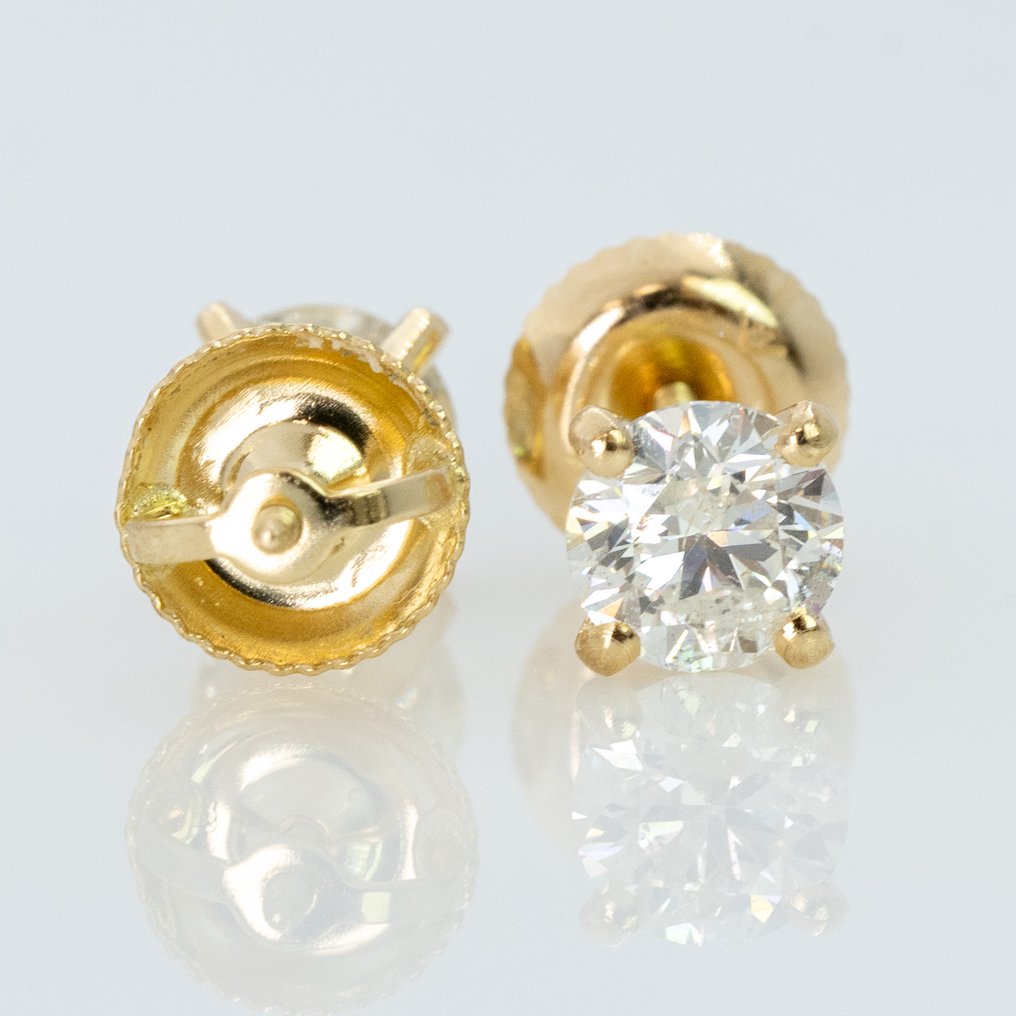 Nincs minimálár - Drop fülbevaló - 14 kt. Sárga arany - 1.03ct. tw. Gyémánt (Természetes) - GWLab #1.0