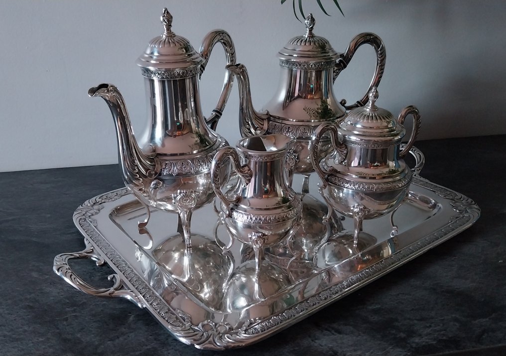 Orfèvrerie A.C - Koffie- en theeservies - Verzilverd - Stijl Louis XV #2.1