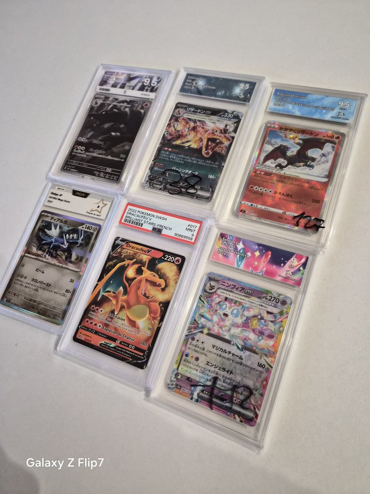 Pokémon - 6 Graded card - Charizard Foil, Full art - PSA 9.5 - Sword & Shield - Brilliant Stars #2.1
