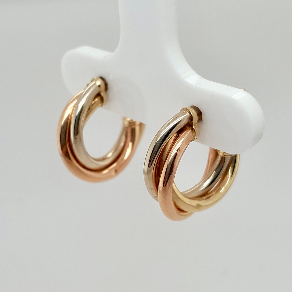 Sans prix de réserve - Boucles d'oreilles - 14 carats Or blanc, Or jaune, Or rose #2.1