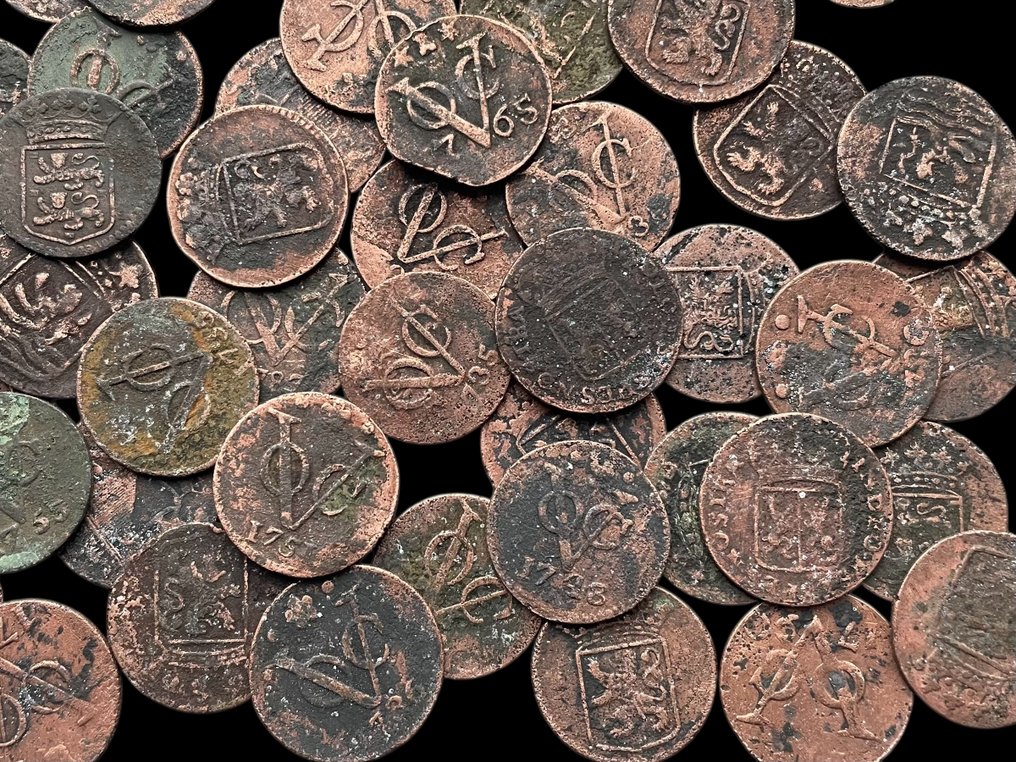 Νομίσματα VOC Ολλανδίας (Εταιρεία των Ανατολικών Ινδιών) - Ολλανδικά νομίσματα VOC. Duit (50x) 18e eeuw  (χωρίς τιμή ασφαλείας) #3.2