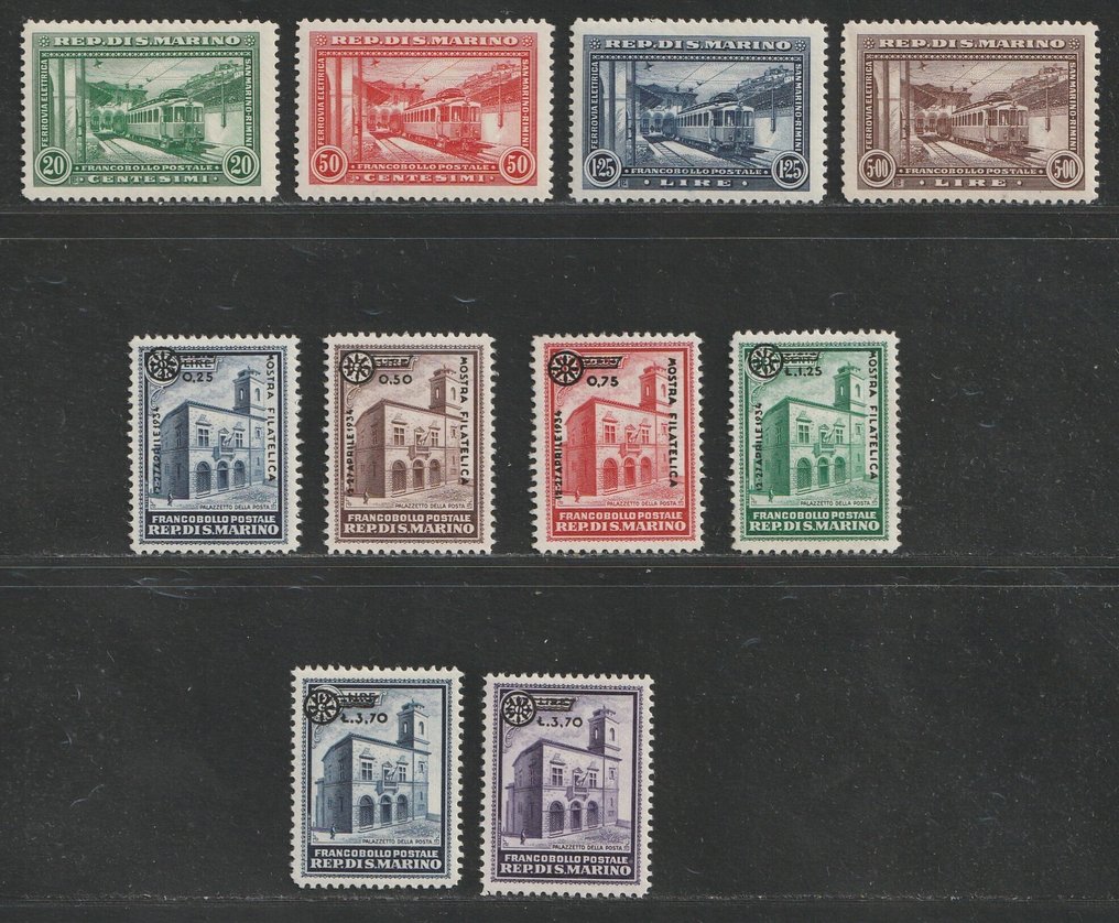 Σαν Μαρίνο 1932/1934 - Καλύτερη ημι-κλασική αξία(ες), 3 πλήρη σετ. - Sassone 164/167, 180/183, 184/185 #1.0