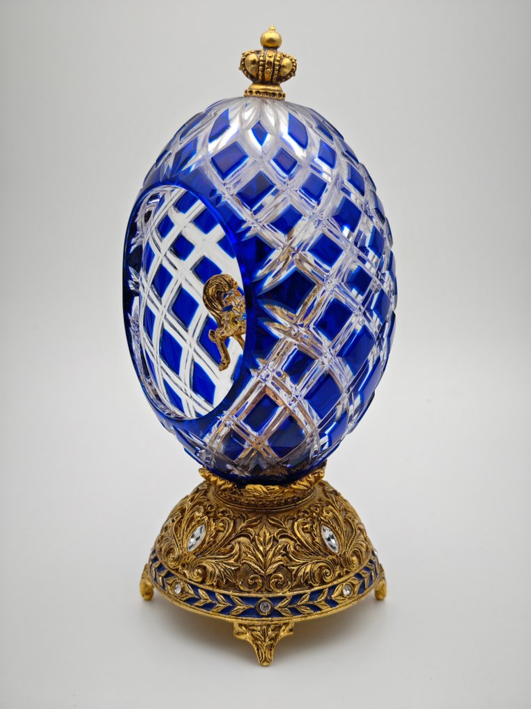 法貝熱彩蛋 - 法贝格之家 蓝宝石灵感 水晶旋转蛋 - 水晶 #1.0