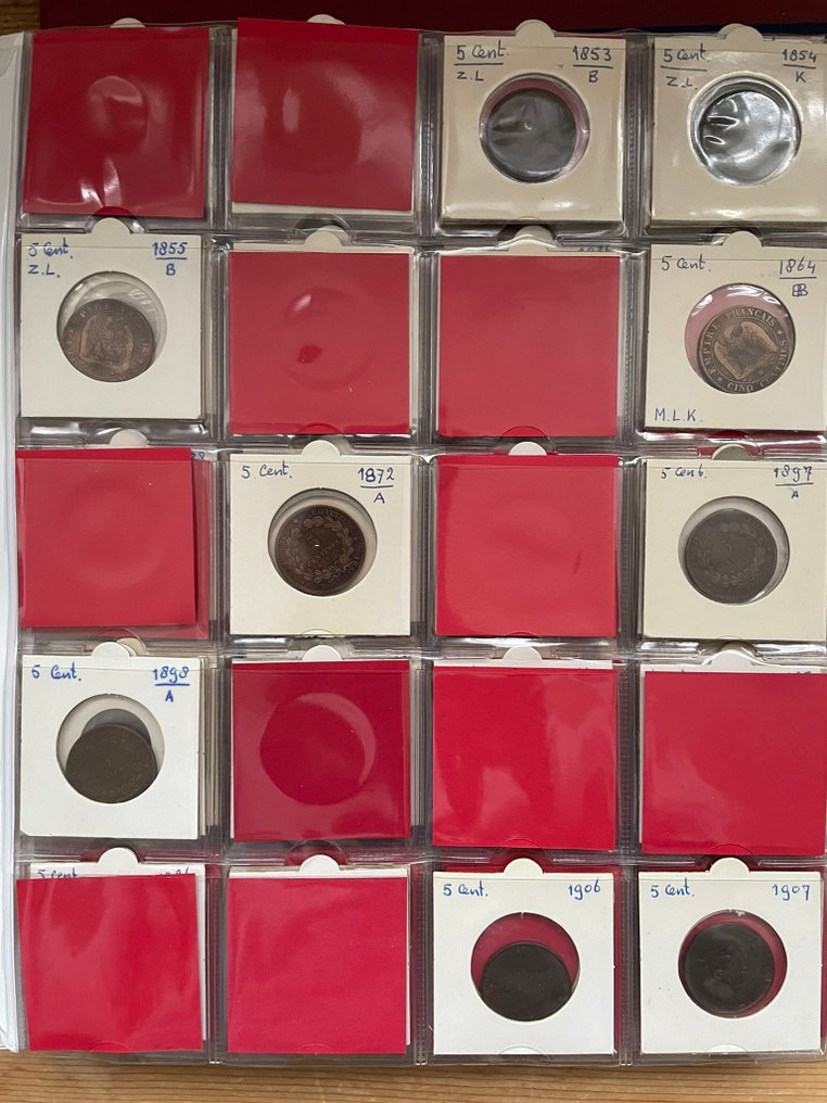 Frankrijk. Verzameling van 341 munten van 1 centimes tot 100 francs, 1849-1981 (Zonder minimumprijs) #3.2