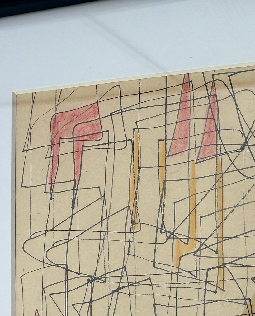 Will Faber (1901–1987) - Composición abstracta en línea y color #4.3