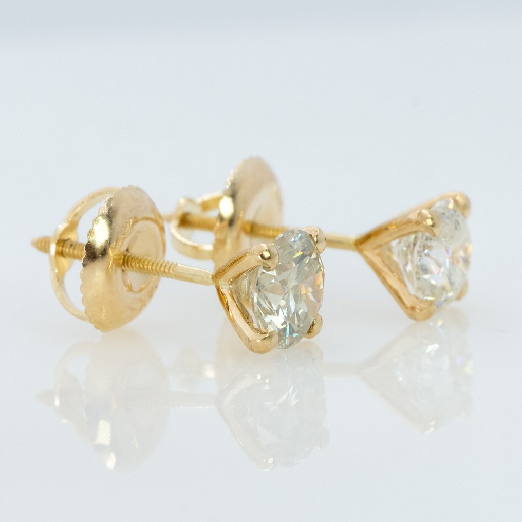 Nincs minimálár - Drop fülbevaló - 14 kt. Sárga arany - 1.03ct. tw. Gyémánt (Természetes) - GWLab #4.3