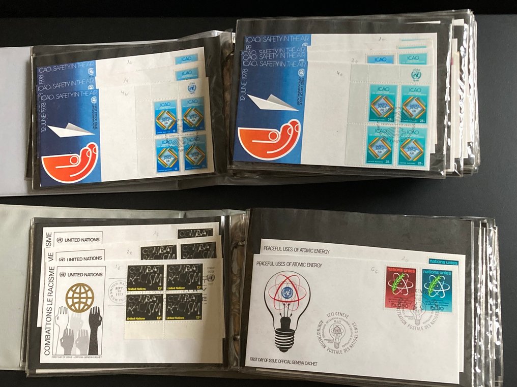 Ηνωμένα Έθνη - Γενεύη - Συλλογή εκατοντάδων φακέλων ημέρας πρώτης έκδοσης των Ηνωμένων Εθνών και της Ελβετίας. #4.3