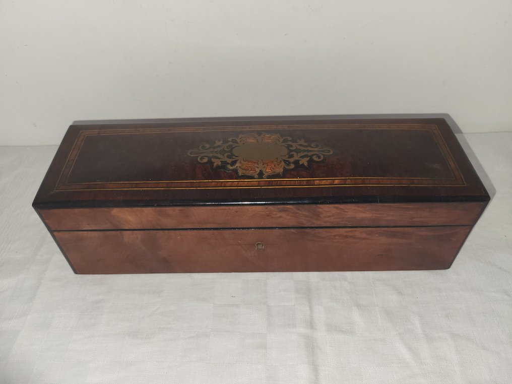 Κουτί - ξύλινο ντουλαπάκι με μαρκετερί - Ξύλο - με το κλειδί του #3.2